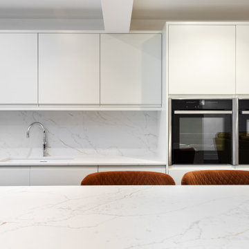 Porcelain Matt Kitchen with deep heather kitchen island