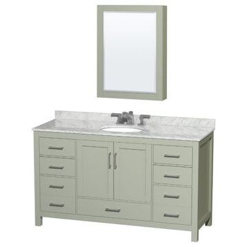 Wyndham Collection WCS141460SUNOMED Sheffield 60" - Light Green / Brushed