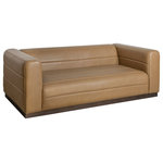 Armen Living - Brea 90.5" 3-Seater Sofa, Bistre Brown - Introducing the Brea 3-Seater Sofa, a refined addition to your living space that blends modern comfort with timeless design. Beautifully crafted in a rich Bistre Brown faux leather or durable, easy-care fabric, it is available in two versatile color options: Logan Brown and Mocha Bean. As part of the Brea Collection, this sofa is designed to bring understated sophistication to any room.