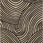 Karastan Rugs - Karastan Rugs Remolino Onyx 9' 6" X 12' 11" Area Rug - Abstract arching black lines boldly are layered over a modern neutral space-dye canvas in the contemporary design of the Bobby Berk by Karastan Remolino Area Rug. A creative collaboration between design guru, Bobby Berk, and renowned luxury flooring maker, Karastan, the curated styles of this collection mix legendary craftsmanship with hip, urban style. Ideal for enchanting entryways, living rooms, bedrooms, offices, dining areas and more, the patterns of this collection reflect Bobby Berk's signature style, infused with a youthful spirit that perfectly fits any lifestyle. Thoughtfully rendered with a blend of the finest quality yarns, this collection is designed to beautifully wear overtime for an enduring elegance that lasts.