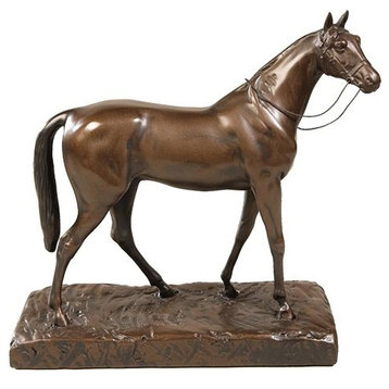 Sculpture Lodge English Horse Medium Chocolate Brown Cast Resin
