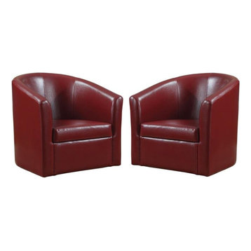 red leather barrel chair swivel