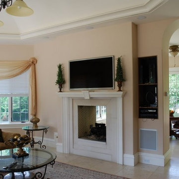 TV Mounted Over Open Fireplace