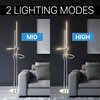 Sketch 64" Minimalist Metal Integrated LED Floor Lamp, Chrome