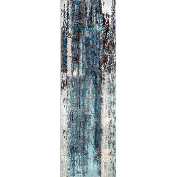 nuLOOM Abstract Haydee Contemporary Area Rug, Blue, 2'6"x6'