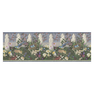 Wallpaper Border - Garden Wallpaper Border DC5006B, Prepasted