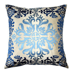 Pillow Decor Ltd. - Sumatra Silk Embroidery Decorative Throw Pillow - Decorative Pillows