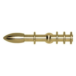 Spun Brass pole, with Bullet finial - Curtain Poles