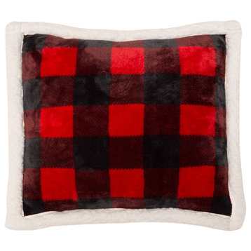 Lumberjack Red Plaid Extra Plush Sherpa Pillow