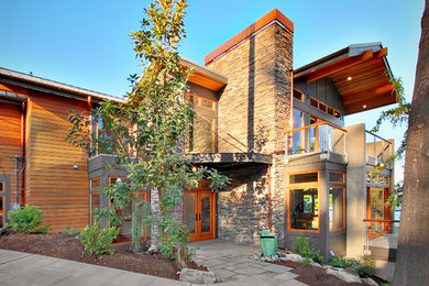 Contemporary exterior home idea in Seattle