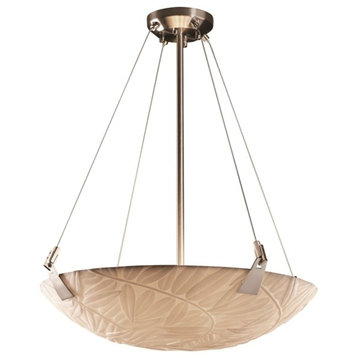 Justice Designs Porcelina 18" Pendant Bowl With Tapered Clips, Brushed Nickel