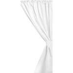Vinyl Window Curtain in White - 5 gauge vinyl window curtains with two panels and two tie backs in White, size 36" wide x 45" long. This heavy (5 gauge) Vinyl Window Curtain (two panels with tiebacks included) fits standard-sized bathroom windows (36'' wide x 45'' long), is highly water repellant, and easily wipes clean. Here in White, this curtain is available in a variety of fashionable colors.   Wipe clean with damp sponge with warm soapy cleaning solution