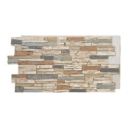 ALPINE FAUX DEEP STACKED STONE- 24"H x 48"W - Wall Panels