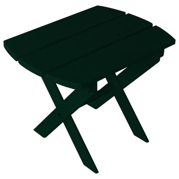 Pine Folding End Table, Dark Green