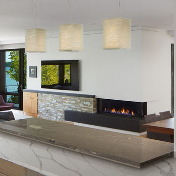 8 Tips for Breaking Up a Large Wall with a Linear Fireplace