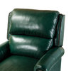 Genuine Leather Cigar Recliner With Nail Head Trim, Green