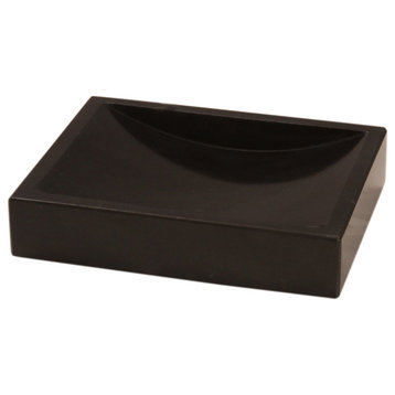 Myrtus Collection Jet Black and Marble Soap Dish