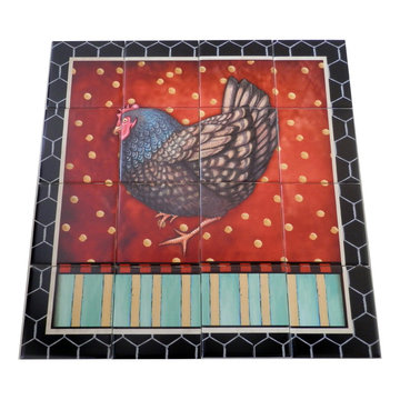 Roosters, Hens & Farm Yard Tile Murals