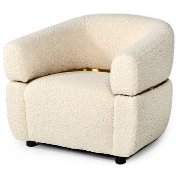 Divani Casa Gannet Glam Beige Fabric Chair