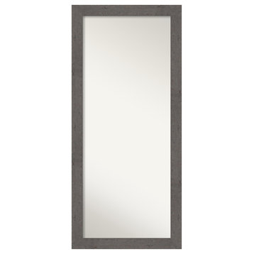 Rustic Plank Grey Non-Beveled Full Length Floor Leaner Mirror - 29.5 x 65.5 in.