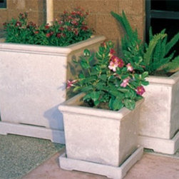 Petunia Square Planter With Saucer - Outdoor Pots And Planters