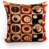 Designer Pillow Cover, Geometric Design, Red and Black, 24x24