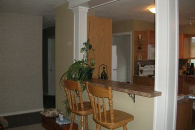 New kitchen . Breakfast counter into wall on main level