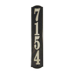 Wexford Vertical 4719 Solid Granite Address Plaque in Black Polished - House Numbers