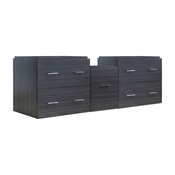 60.5"x18" Modern Wall Mount Plywood-Melam"e Vanity Base Set Only, Dawn Gray