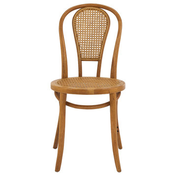 Liva Side Chair, Walnut With Natural Seat and Back