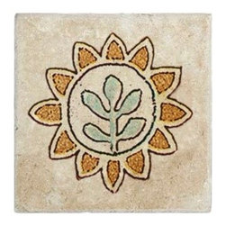 Marseille Collection - Simple Petal Accent {color Red} - Tile