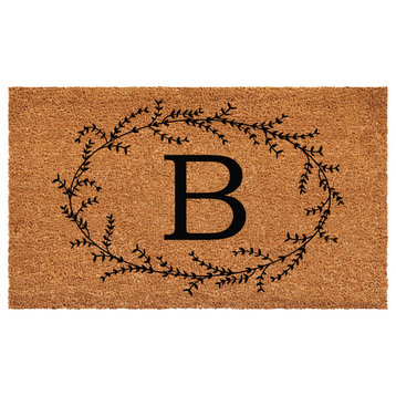 Calloway Mills Rustic Leaf Vine Monogrammed Doormat, 36"x72", Letter B