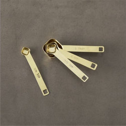 4-piece gold measuring spoon set | CB2 - Products