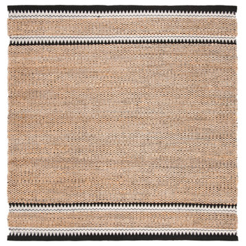 Safavieh Vintage Leather Collection NF874B Rug, Natural/Black, 10' X 10' Square