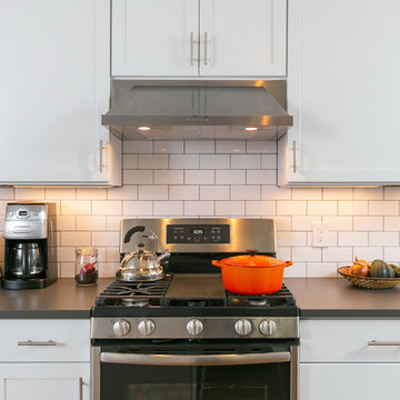 Center City, Philadelphia: Trendy White Kitchen Remodel with Rustic Accents