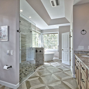 Large Master Bath with Earth Tones