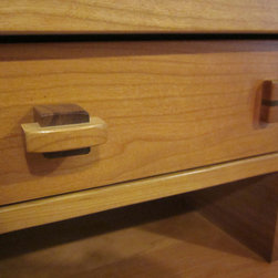 Closeup of hand-crafted pull & through tenon - Desks And Hutches