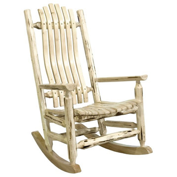 Montana Adult Log Rocker In Clear Lacquer Finish MWLRV