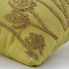 Paddy Millet Green Cotton Linen Throw Pillow Covers 18"x18", Greentini
