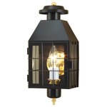 Norwell Lighting - Norwell Lighting American Heritage 1 Light Post, Black 1059-BL-CL - Inspired by the traditional style of colonial New England, the small Heritage outdoor lantern allows for classic colonial homes to add the perfect architectural detail to their exteriors. The rectangular lantern features soldered grid work and a visible lamp providing historic flair to any number of outdoor spaces.