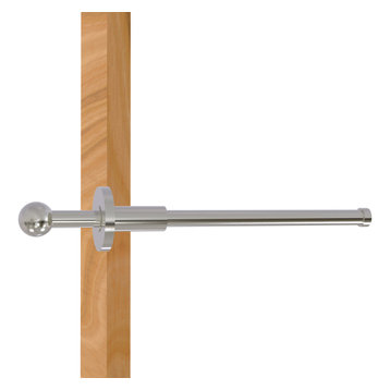 Traditional Retractable Pullout Garment Rod, Satin Nickel