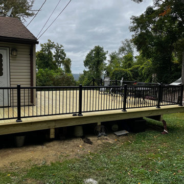 Large pressure treated wood deck