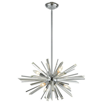 Palisades Ave. 6-Light Chandelier in Chrome With Clear Glass