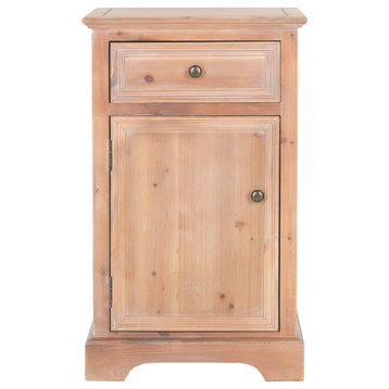 Romey Storage End Table With Drawer and Door Honey/Natural