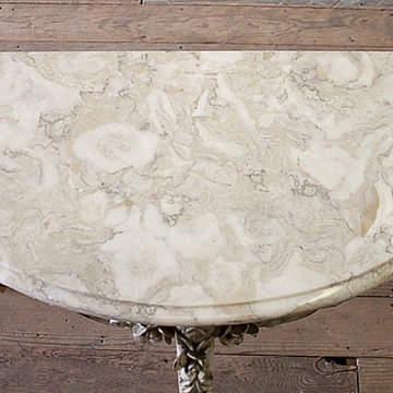 Early 20th Century French Carved Console Table with Marble Top