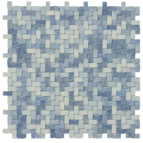 12"x12" Summer Outing Recycled Basket Weave, Denim Wash Blue