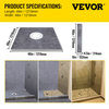 VEVOR Shower Curb Kit, Watertight Overlay With 4" Offset Bonding Flange, 48"x48"