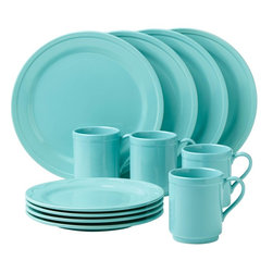Kate Spade New York All in Good Taste Sculpted Scallop Turquoise 12 Piece Set - Products