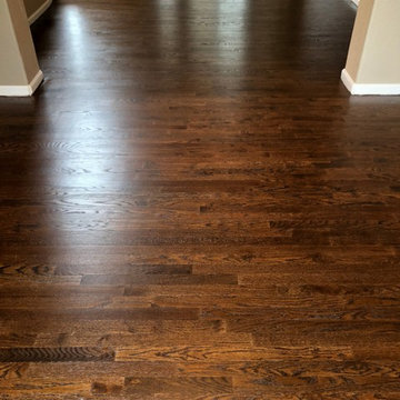 Red oak Install to extend existing, 700sqft with a 1400sqft sand, stain, finish
