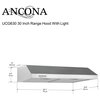Ancona 30" UCG630 Under Cabinet Range Hood, Stainless Steel